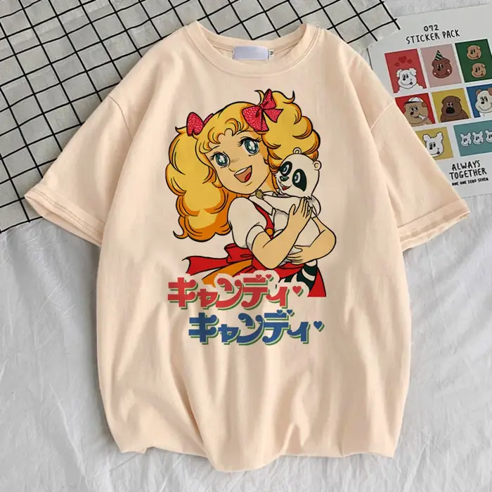 Candy Candy t-shirt fille Vintage kawaii à la mode graphique esthétique top t-shirts 2000s Pop Culture rétro esthétique Grunge Pastel