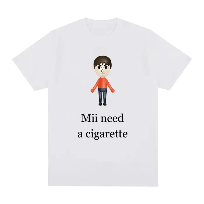 Drôle Mii a besoin d'une Cigarette T-Shirt hommes mode à manches courtes T-shirts salon de coiffure Quatuor jour