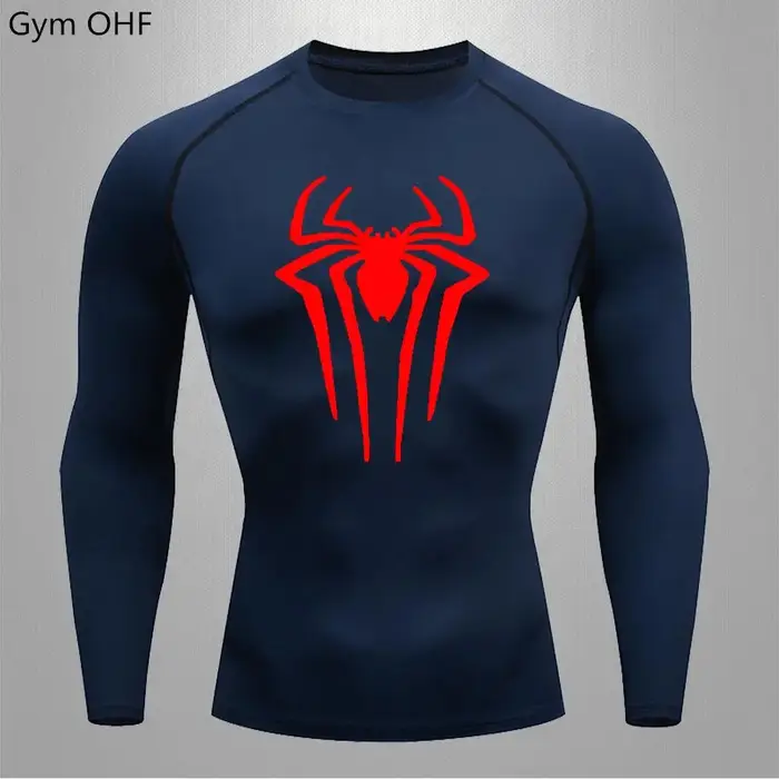 Spider-T-shirt de compression à manches longues pour homme