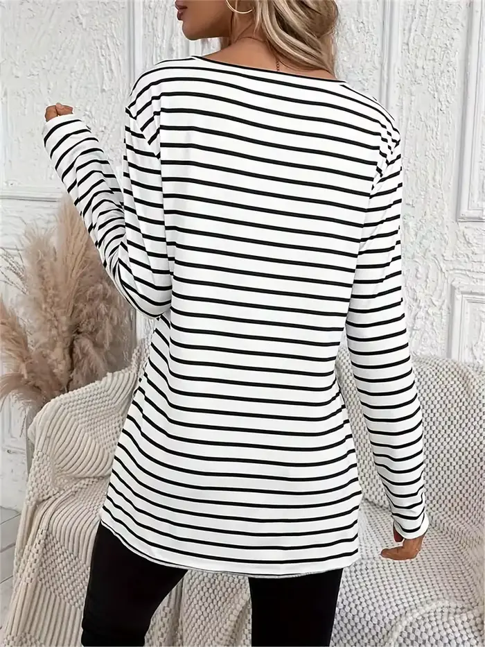 T-shirt manches longues col rond femme