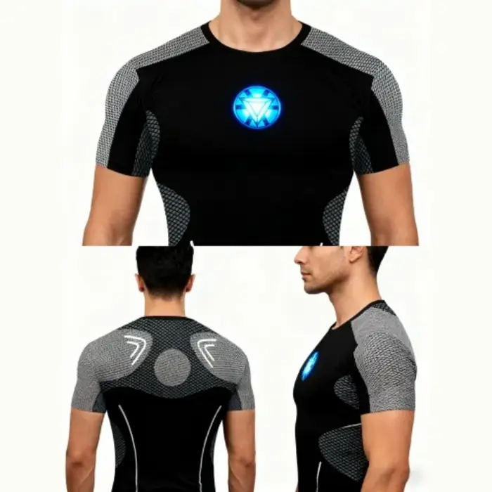 T-shirt de compression Iron Man Arc Reactor pour homme