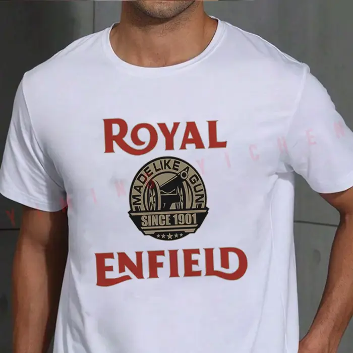 T-shirt de moto Royal Enfield pour homme, décontracté, confortable, à manches courtes, pour l'été