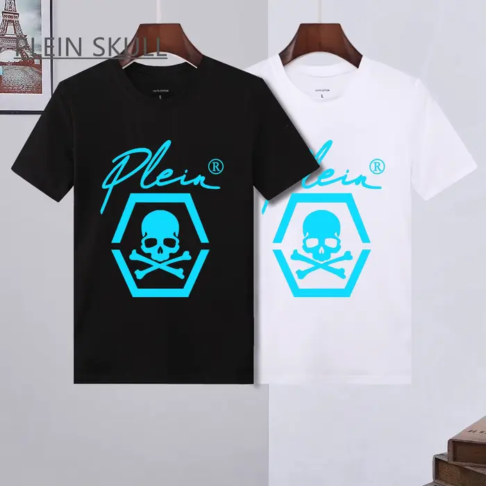 PLEIN crâne imprimé respirant T-shirt hommes rue gothique ample