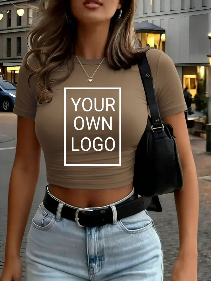 Personnalisé le Logo photo femmes culture T-Shirt Y2K mince été manches courtes confortable bricolage t-shirts Sexy