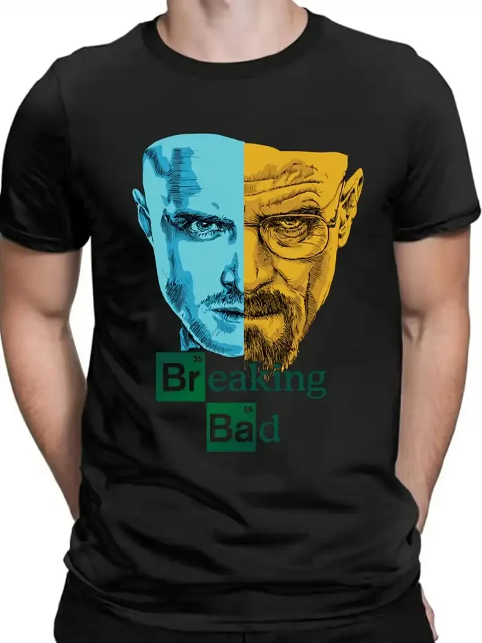 T-shirt élégant à manches courtes pour hommes, avec motif Heisenberg et le restaurant de « Breaking 