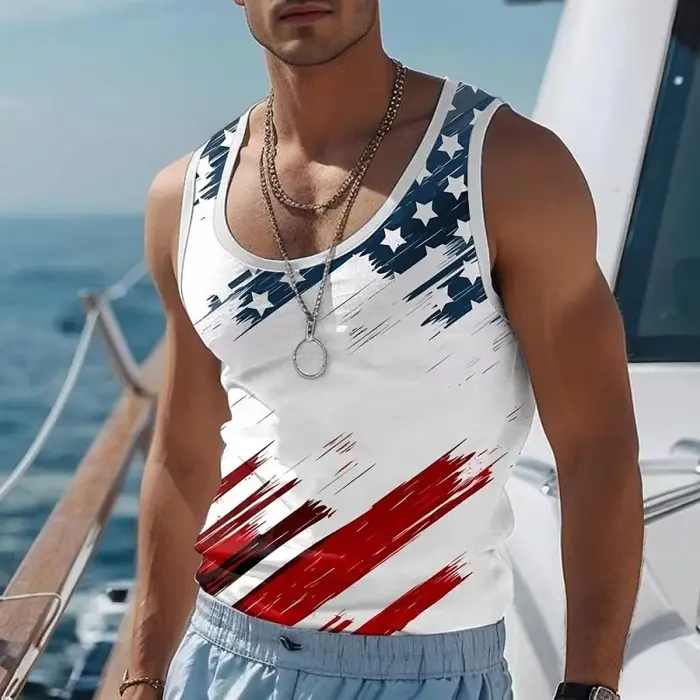 Débardeurs drapeau américain pour homme