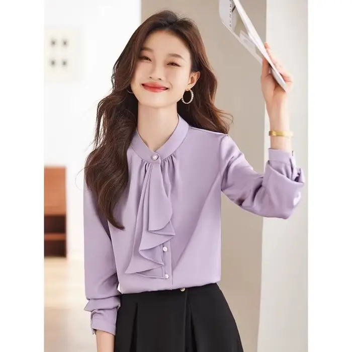 Chemise Streamer française élégante à manches longues