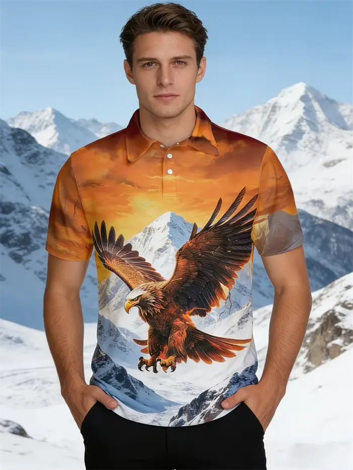 Polo pour homme à imprimé Aigle de Montagne