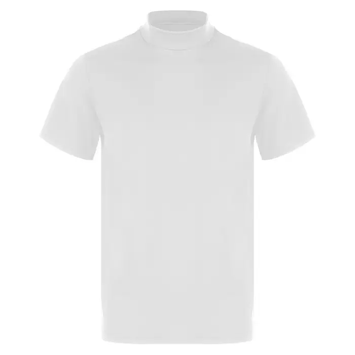 T-shirt à manches courtes pour homme, col montant, décontracté, couleur unie, coupe ajustée