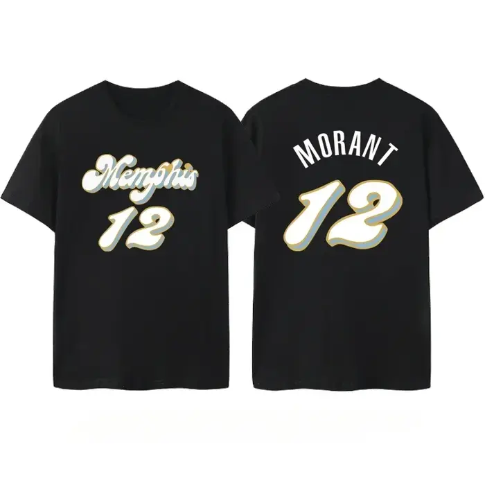 2025 Jamolant T-shirt à manches courtes basket-ball nouveau LOGO nouvelle jeunesse JA MORANT vêtements n° 12