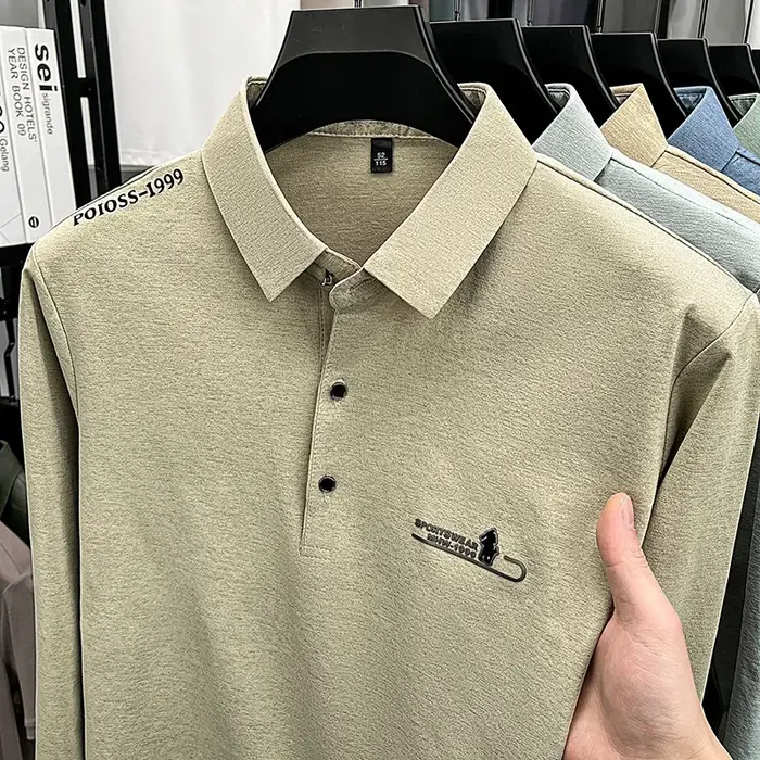 Polo à manches longues pour homme avec logo imprimé