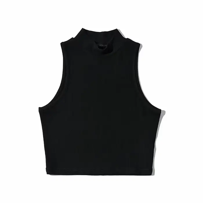 Haut court à col haut pour femme