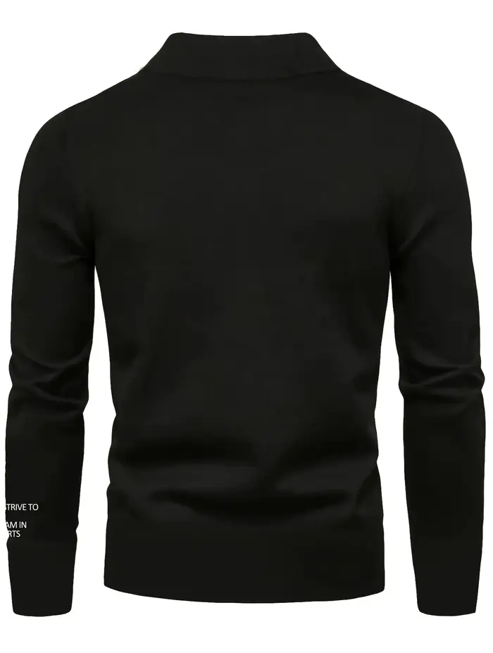 T-shirt à manches longues et col mi-haut pour hommes avec lettres imprimées