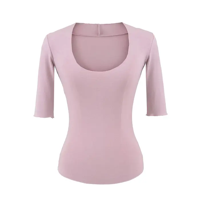 T-shirt à manches longues en coton et élasthanne pour femme