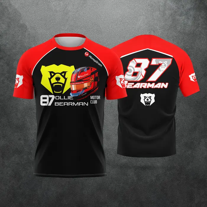 Nouveau T-shirt graphique décontracté unisexe pour fans de course 2026 Oliver Bearman 87 Ollie Motorsport – Collection été