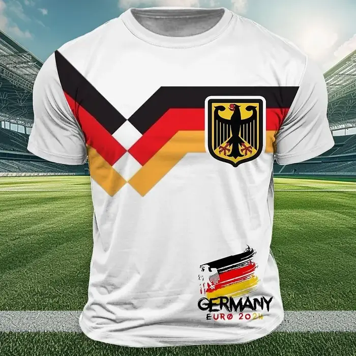 T-shirt imprimé drapeau national 2026 pour hommes
