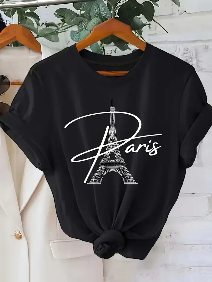 T-Shirt blanc à manches courtes et col ras du cou pour femme, vêtement esthétique respirant, avec im