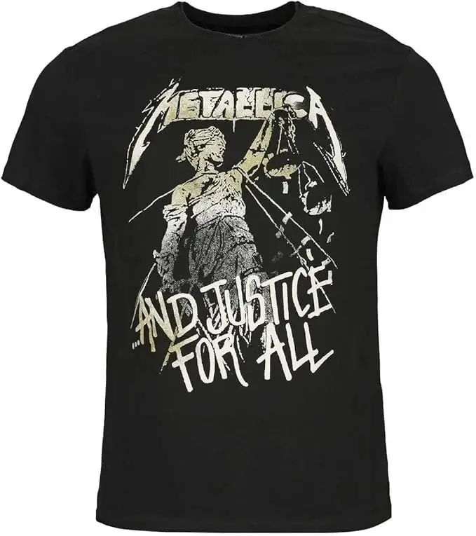 T-shirt Metallica Justice For All à motifs artistiques, mode d'été, pour hommes et femmes, en coton,