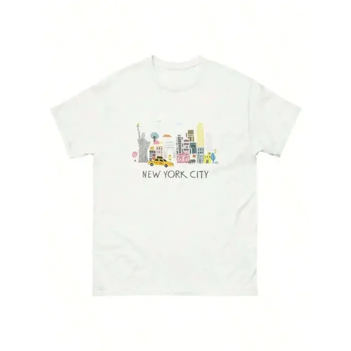 T-shirts amusants 100% coton, style New York City, manches courtes, col rond, imprimé, pour jeunes, 