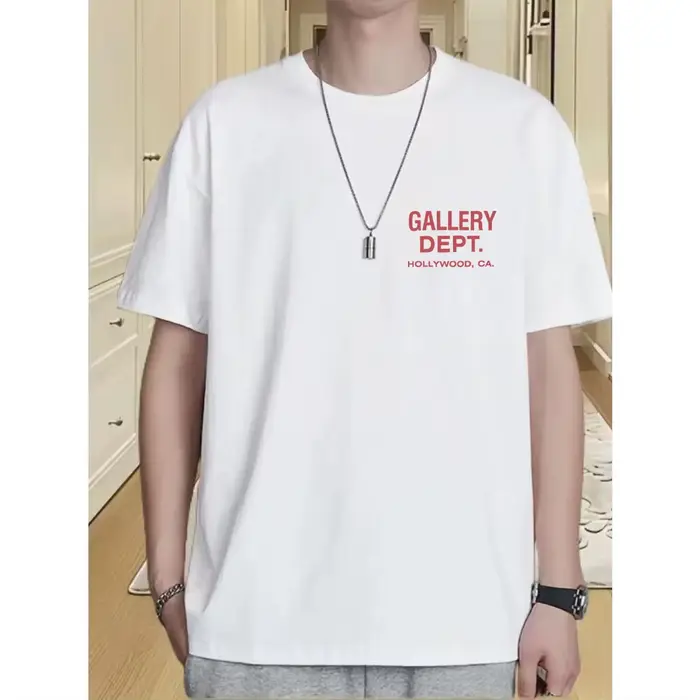 T-shirt GALLERY DEPT pour hommes avec imprimé noir et jaune