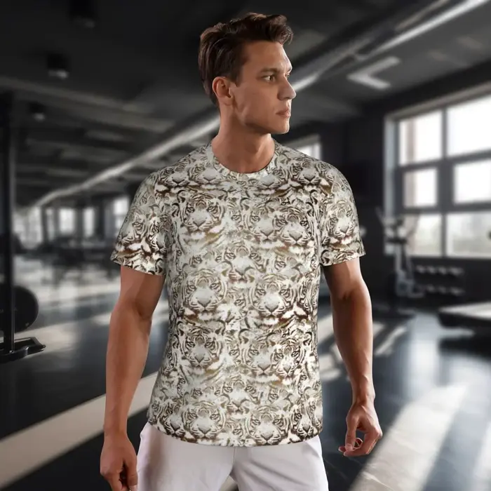 T-Shirt Design visage de tigre blanc et marron