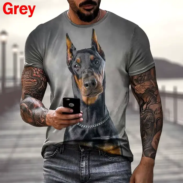 DobSuffolk-T-shirt manches courtes, cool et décontracté, avec image imprimée
