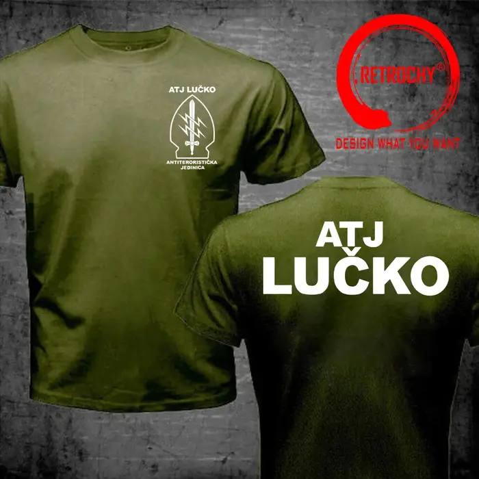T-shirt ATJ LUCKO de l'unité spéciale anti-terrorisme croate pour homme, t-shirt à manches courtes pour homme, t-shirt d'été en coton