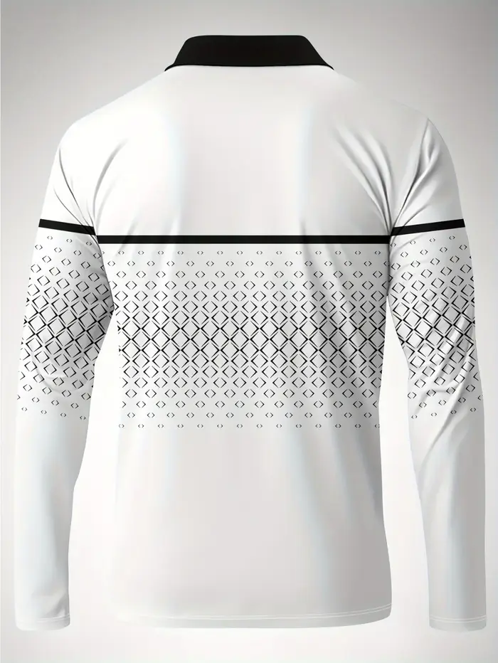 La nouvelle chemise POLO à manches longues pour hommes pour le printemps et l'automne 2025 présente une mode de rue et un confort avec une impression de motifs 3D