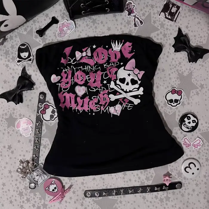 Crop tops style Y2K, t-shirts grunge d'été pour femmes