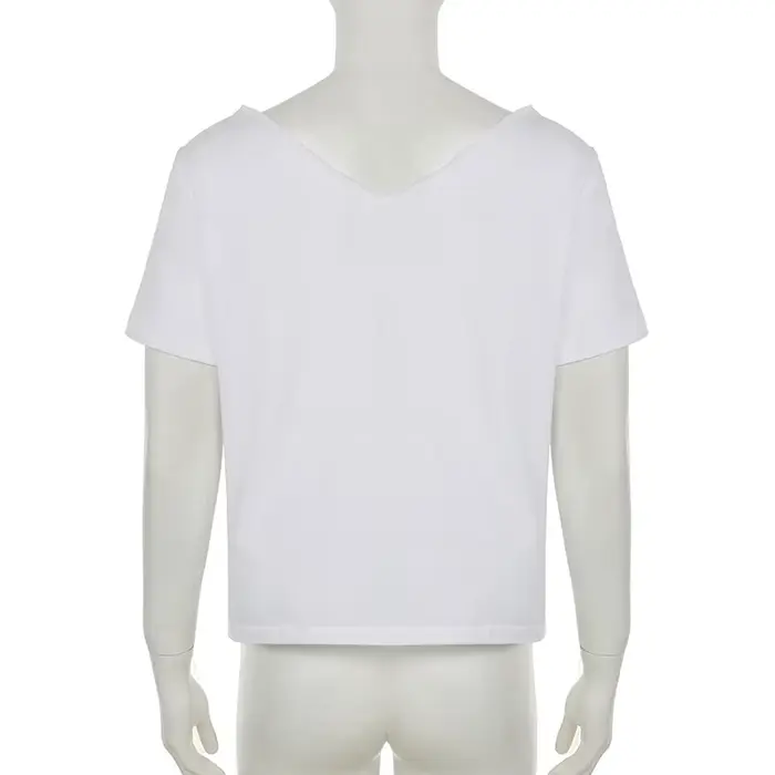 T-shirt manches courtes col en V pour femme