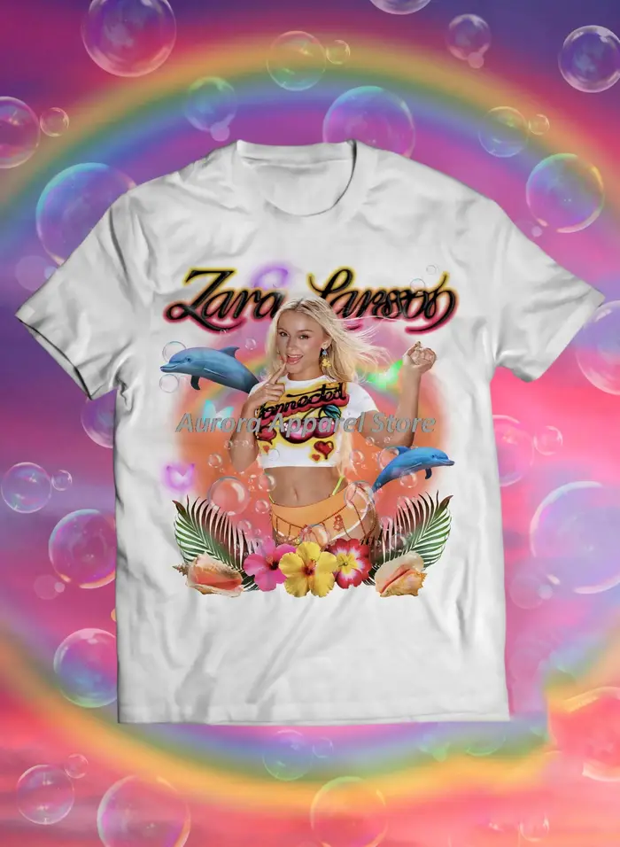Zara Larsson Midnight Sun Tour 2026 Merch T-shirts Streetwear Tee Cosplay Femmes Hommes Col rond Man