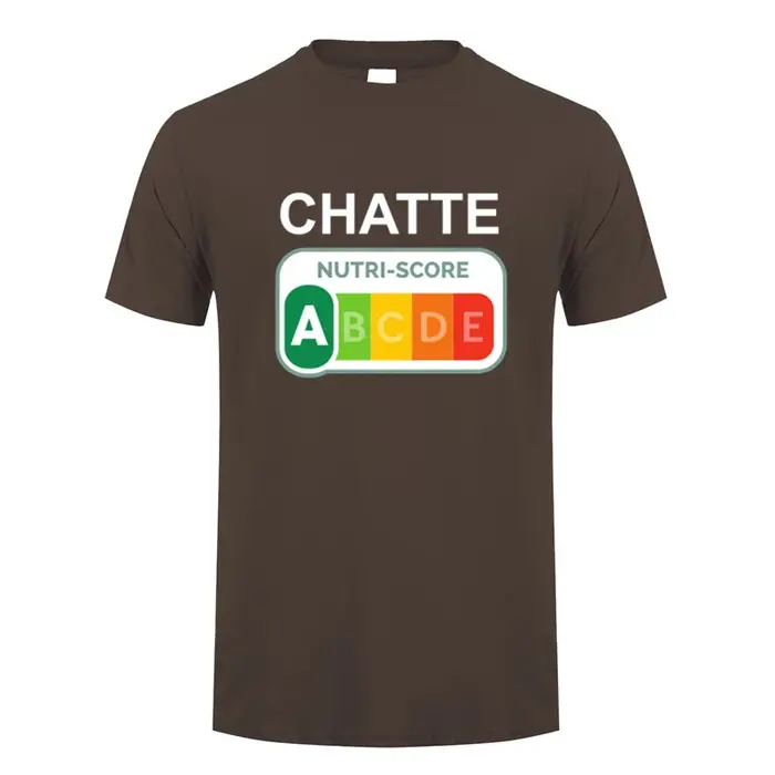 T-shirt drôle Nutri-Score A Chatte Cat Lover pour hommes