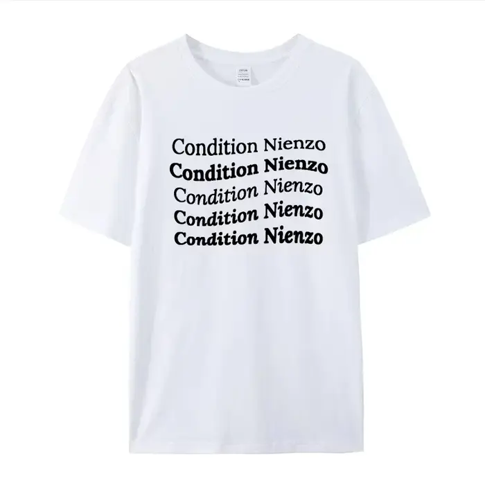 Nouvelle condition nienzo lettre à manches courtes col rond Y2k T-Shirt hommes vêtements nouveau en