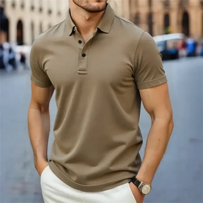 Nouveau Polo Homme 2026 Décontracté et Tendance à Col Simple Manches Courtes – Haut d'Été Confortable