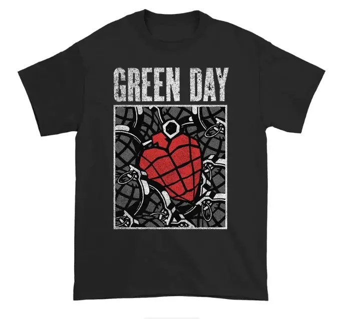 Green Day - Fun Illustration Music Album - T-shirt coupe droite ample pour hommes et femmes