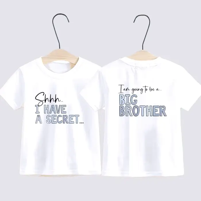 T-shirt « Grand frère » - J'ai un secret - Cadeau d'annonce de grossesse «