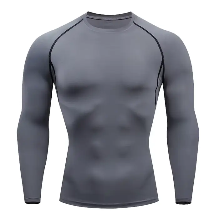 Hommes musculation sport T-Shirt séchage rapide course chemise à manches longues haut de Compression gymnase