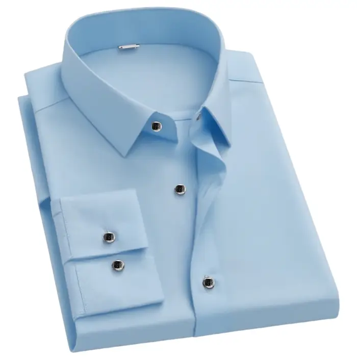 Chemise bleue unie pour homme