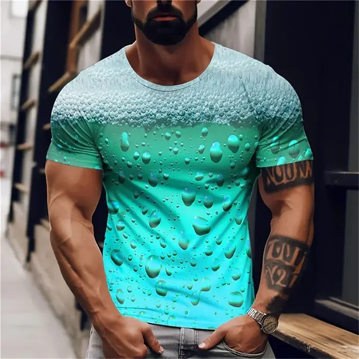 T-shirt imprimé 3D bière pour hommes