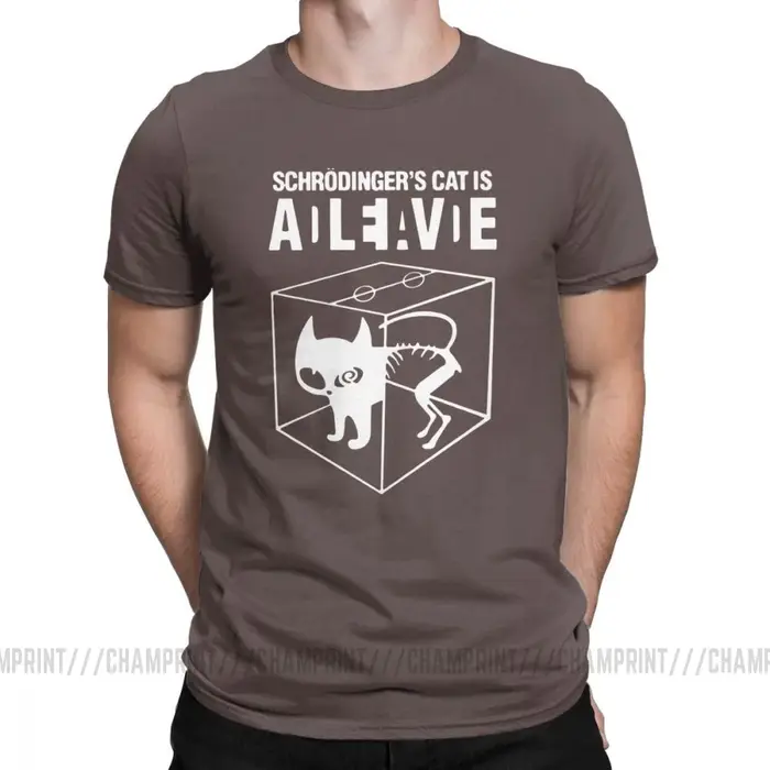 Schrodingers chat Big Bang théorie T-Shirts hommes Sheldon Cooper Geek TBBT pur coton t-shirt à manches courtes