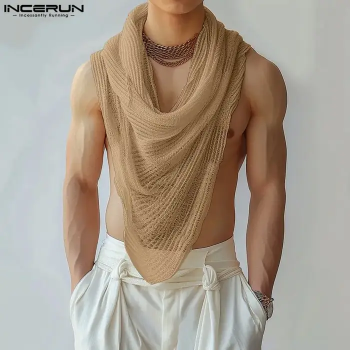 INCERUN – débardeur irrégulier pour hommes