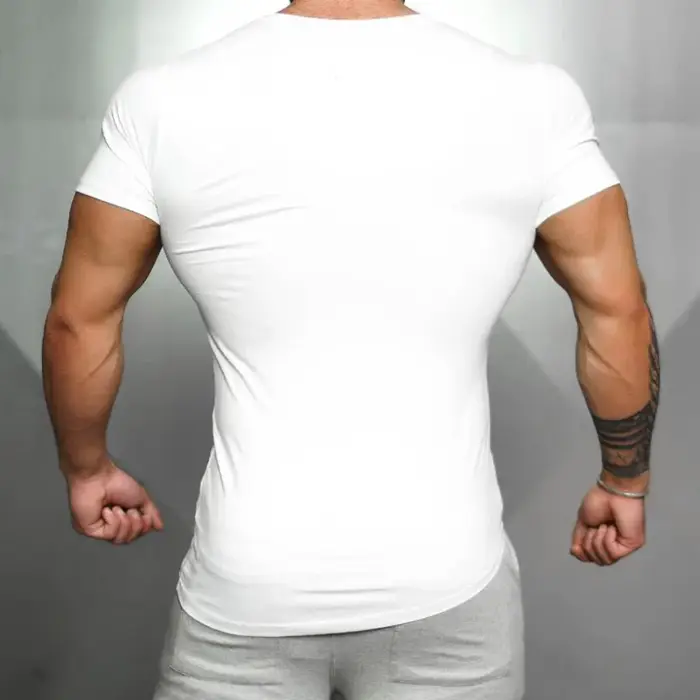 Hommes course Sport à manches courtes T-Shirts été coton respirant mince vêtements