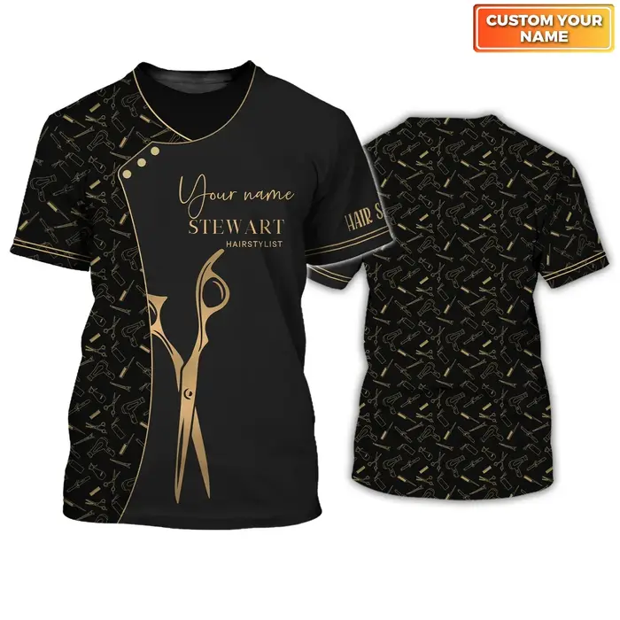T-shirt unisexe imprimé en 3D avec nom personnalisé pour hommes