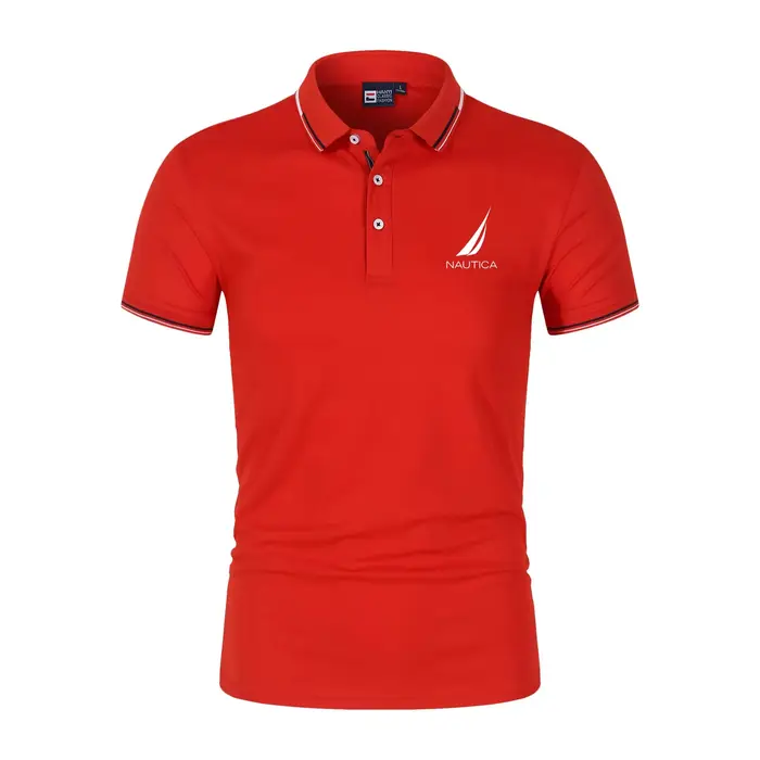 Polo à col montant pour homme 2026 avec logo Nautica, confortable, respirant et à séchage rapide pour un usage décontracté