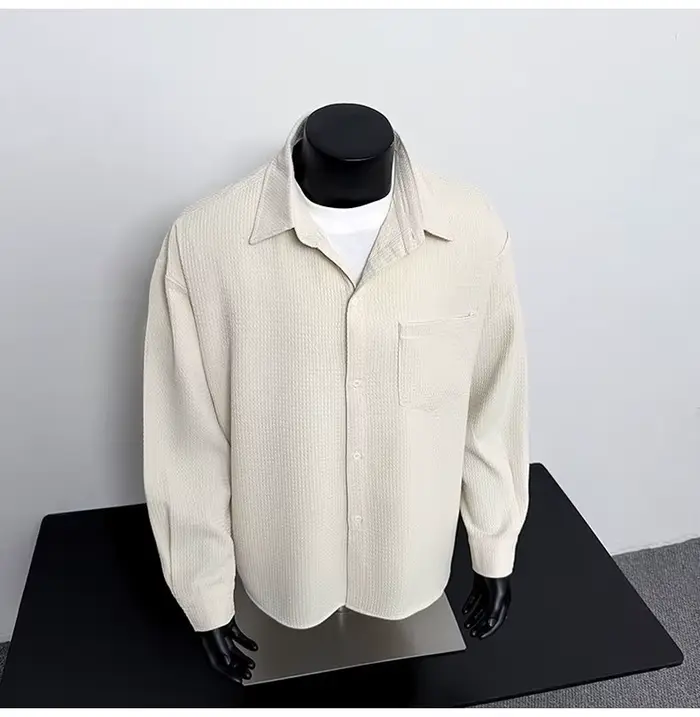 2025 printemps et automne chemise de travail hommes à manches longues veste décontractée mode ample