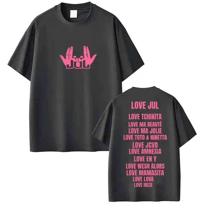 Rappeur Jul Love Jul T-shirt graphique classique hommes femmes mode Hip Hop manches courtes coton surdimensionné