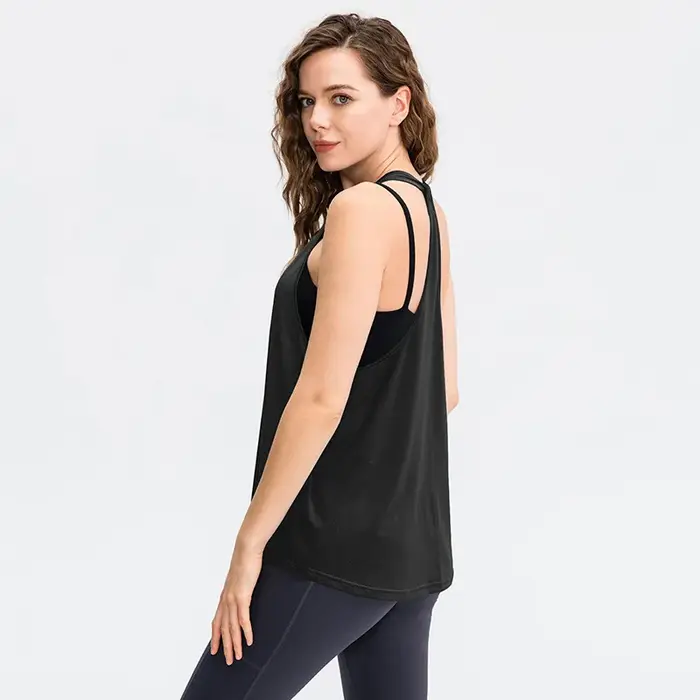 Sans manches dos nageur Yoga gilet Sport débardeurs pour femmes