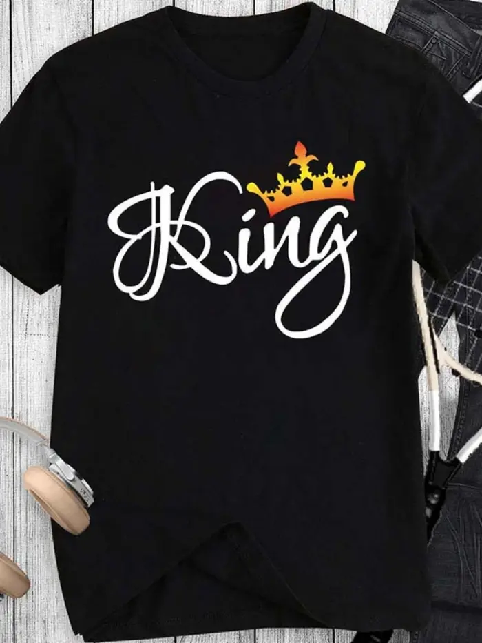 T-shirt imprimé couronne KING Calls EEN pour hommes et femmes