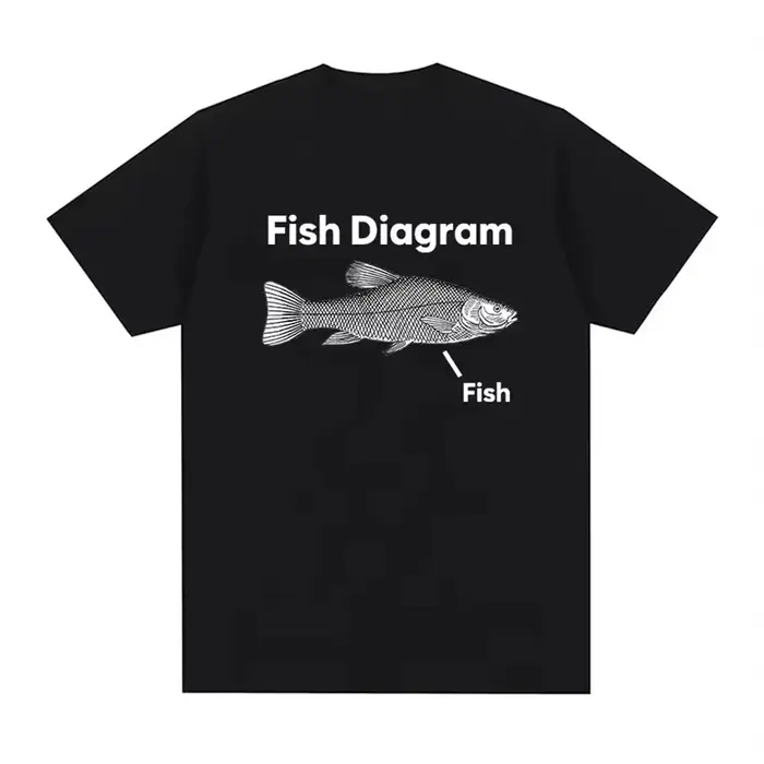 T-shirt unisexe avec impression de meme de diagramme de poisson amusant, haut Harajuku Sweet Cool Y2