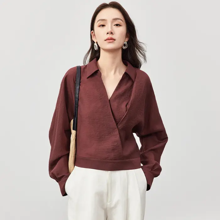 Chemisier blanc femme SENTUBILA à manches chauve-souris